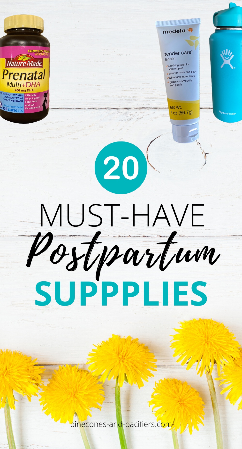 20 Postpartum Supplies for Mom Pinecones & Pacifiers