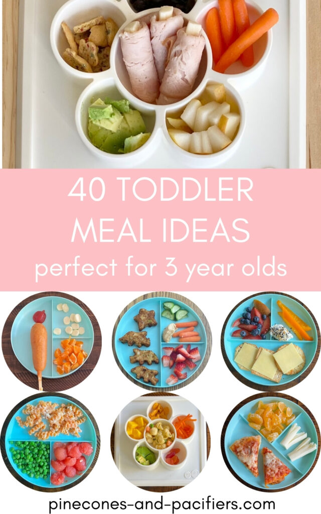 40 Toddler Meal Ideas for 3 year olds with sample food ideas