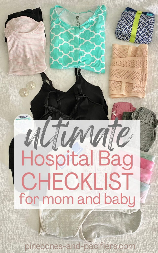 Graphic hospital bag checklist