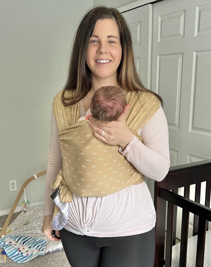Mom baby wearing with Solly Wrap