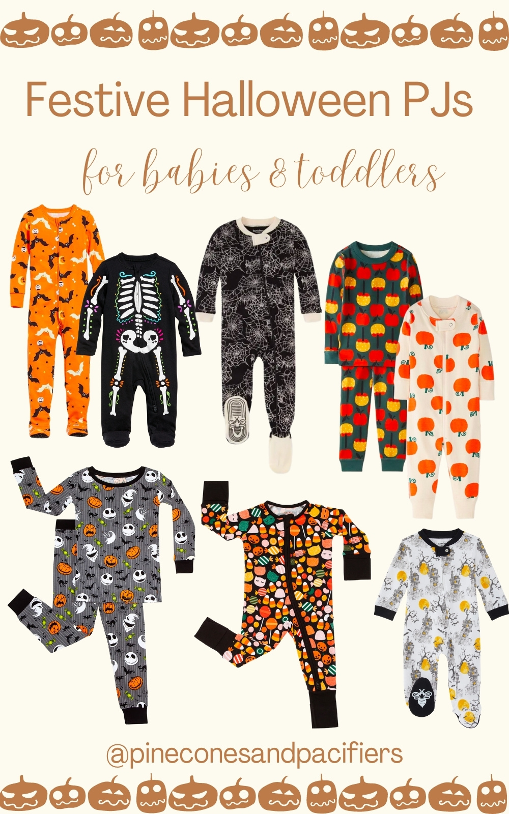 Cute Baby & Toddler Halloween Pajamas (2023 Update) Pinecones & Pacifiers