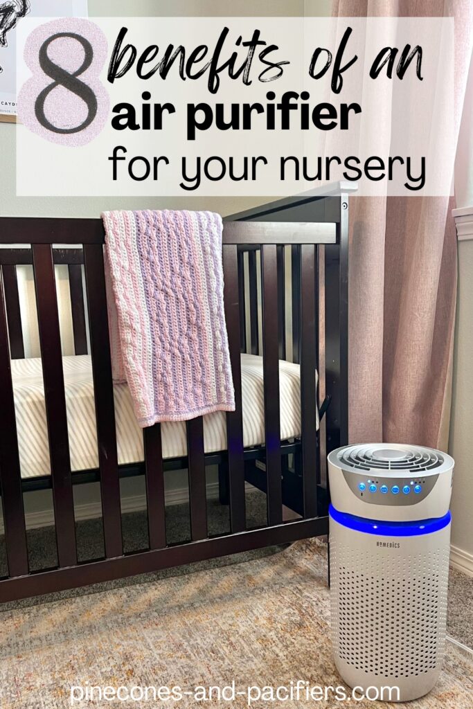Pin image of air purifier in nursery