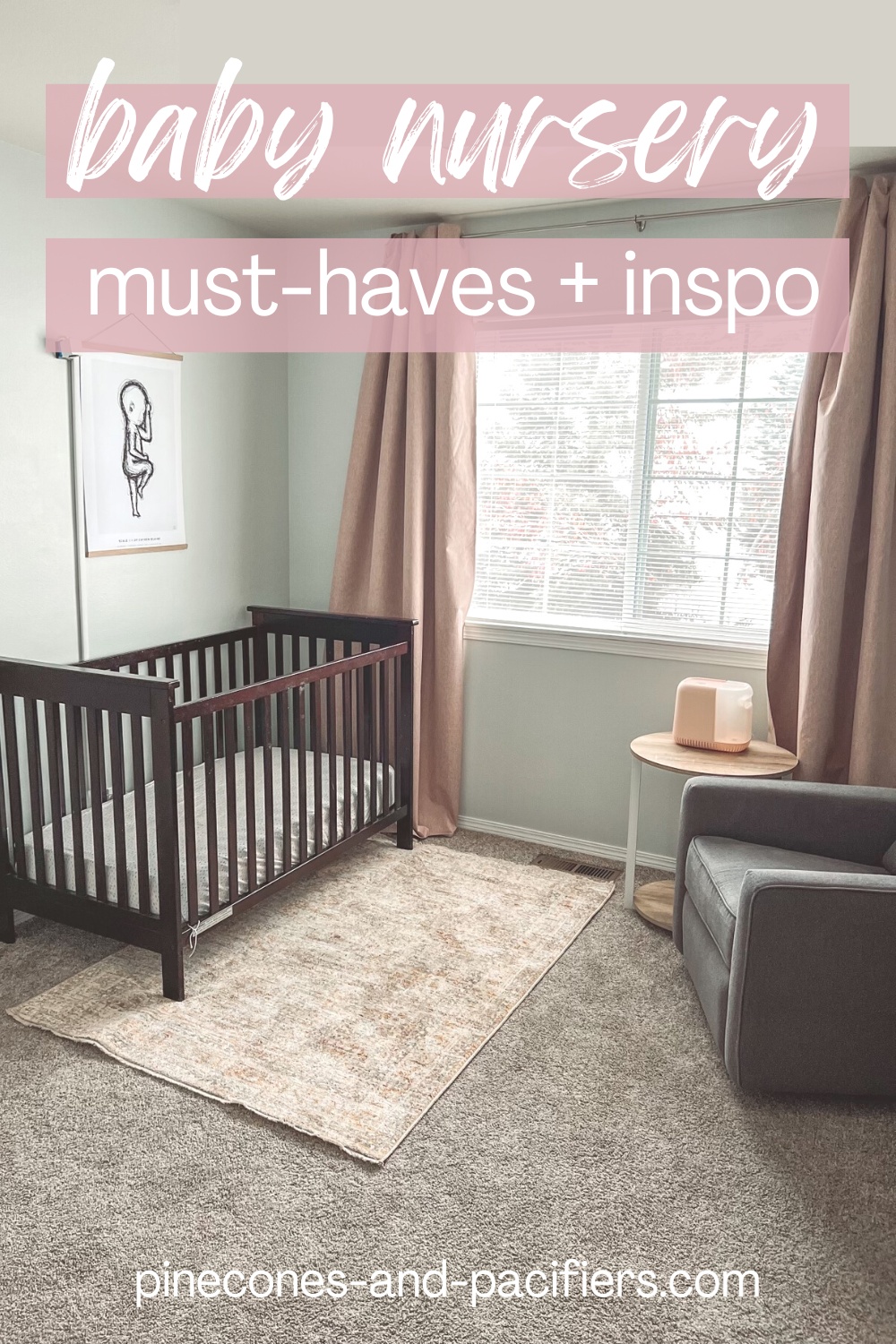 Baby Nursery Checklist Pinecones & Pacifiers