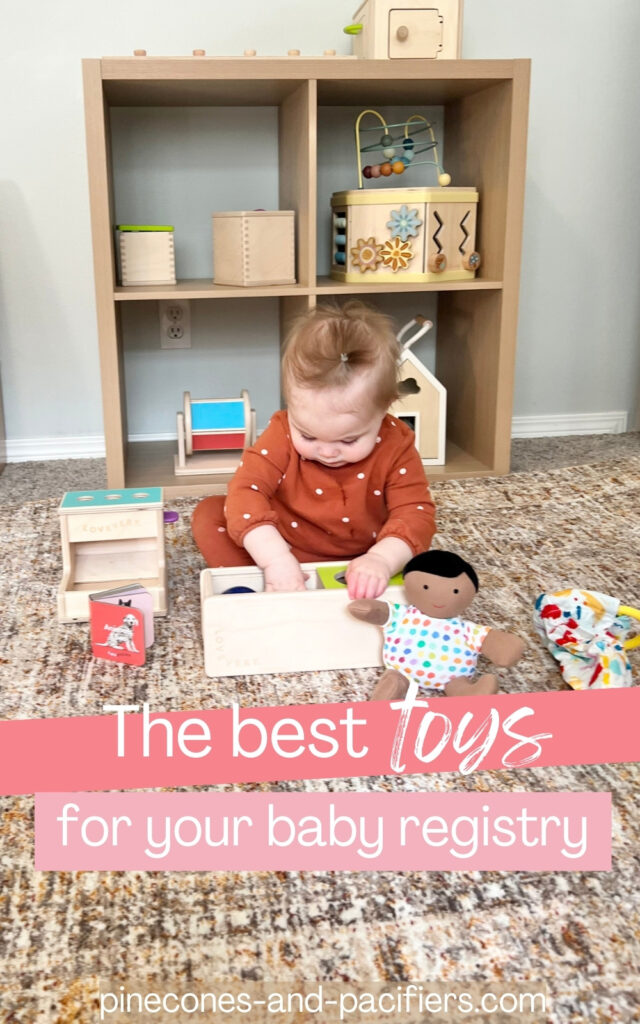 Baby playing with toys - best toys for your baby registry