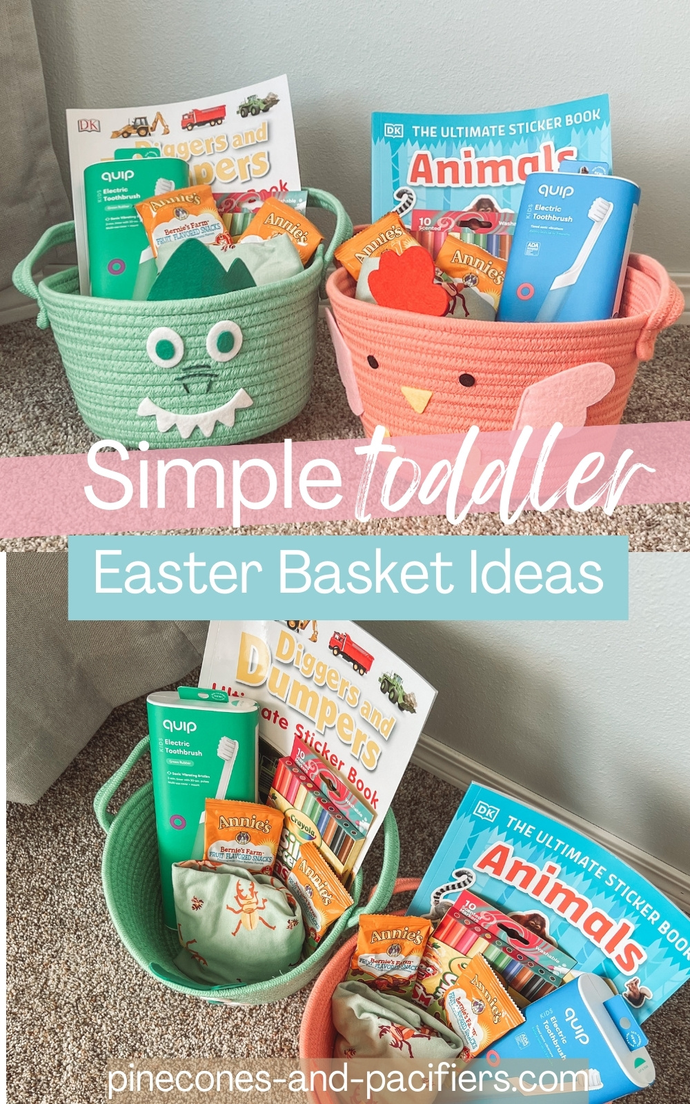 Toddler easter basket ideas pinecones pacifiers