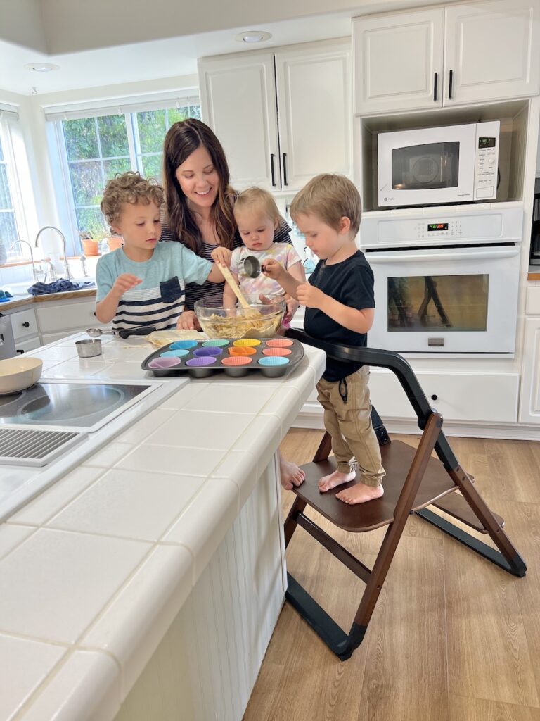 Ergo evolve 3 in 1 highchair in use in kitchen