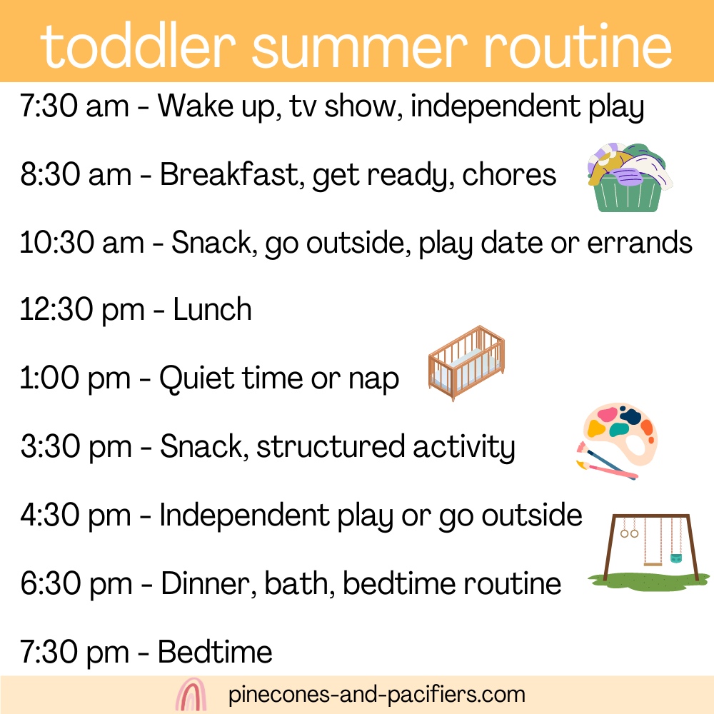 toddler summer routine graphic