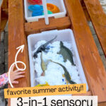 3-in-1 Sensory picnic table (favorite summer activity!)
