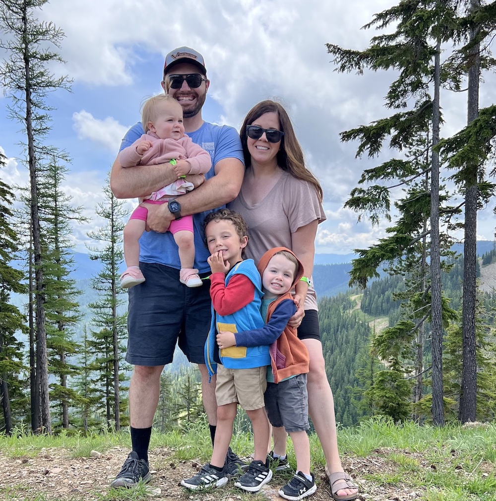 Family at the top of silver mountain lodge