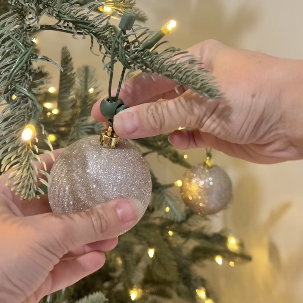 Close up of Christmas Ornament hanger -ornament anchor