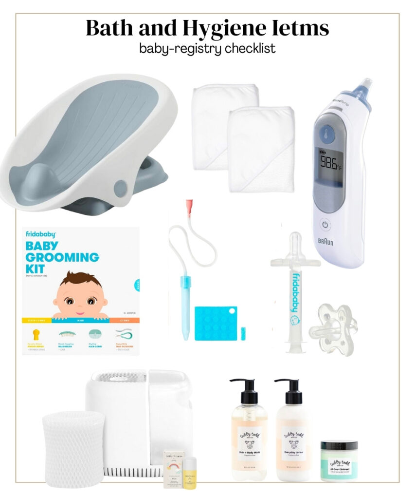 Baby Hygiene items checklist graphic