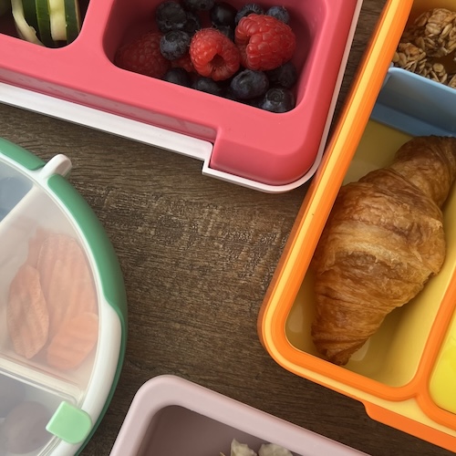 kindergarten lunchbox overhead shot