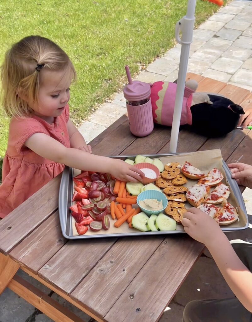 Sheet pan lunch idea for an easy summer lunch for kids